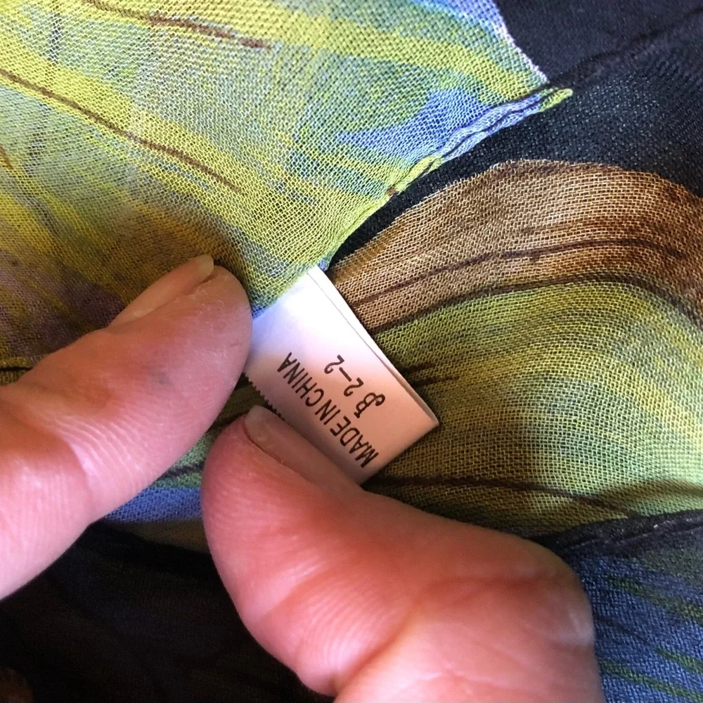 Unbranded Women's Silk Genuine 100% Pure Silk Black Transparent Butterfly 65x20” - Picture 2 of 5